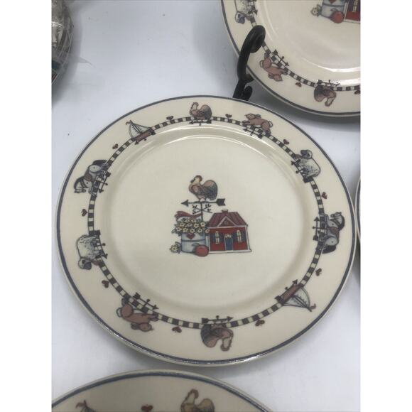 6 International Tableworks Windy Hill by Susan Winget 7.5" Luncheon Plates SET - Picture 4 of 10